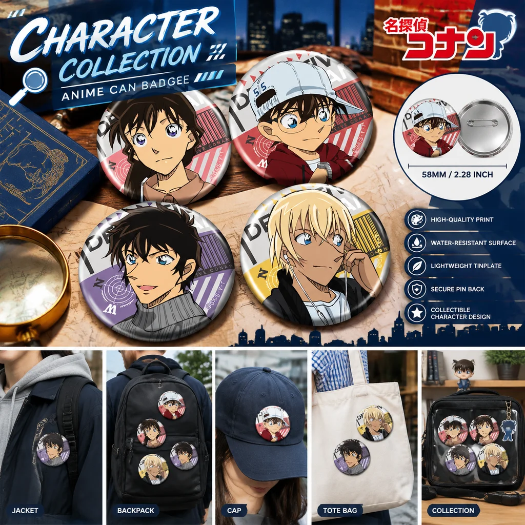 Anime Merchandise In Japanese - Japanse Detective Conan Merchandise Tin Badge