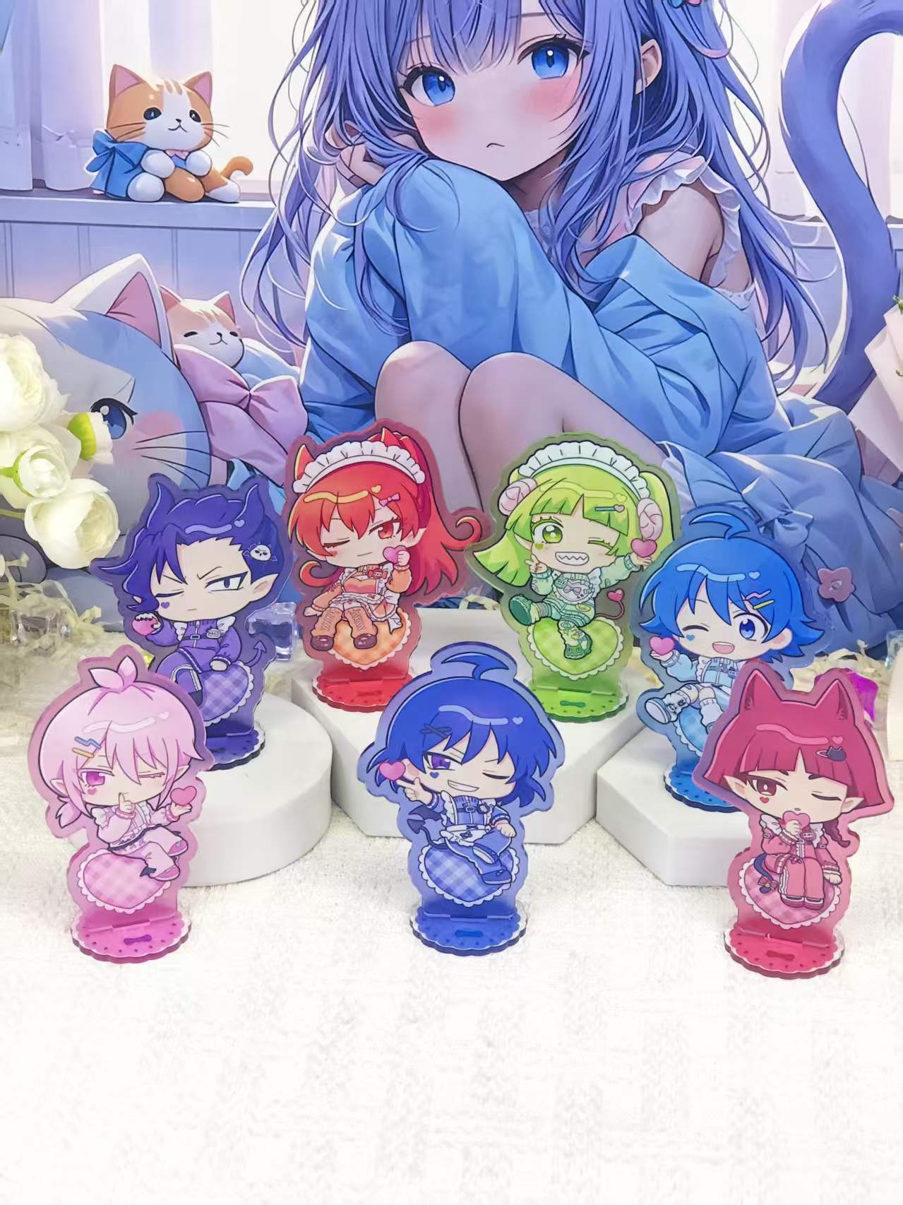 Anime Merchandise Collection - Iruma-kun Chibi Maid-stijl acrylstandaardset, schattige animefiguren